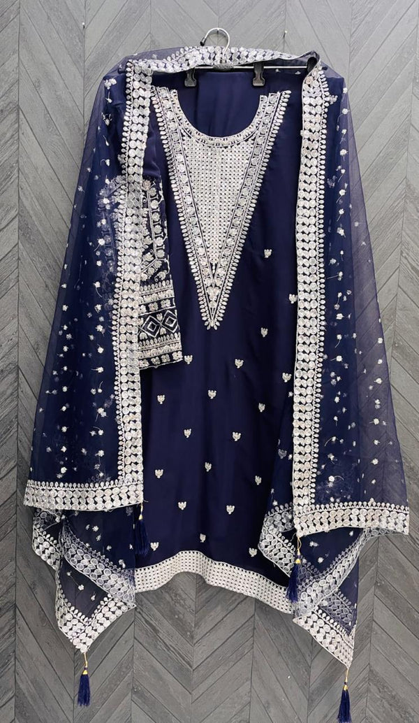 Premium Sequins Embroidered Georgette Suit