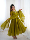 Elegant 3-Piece Fox Georgette Anarkali