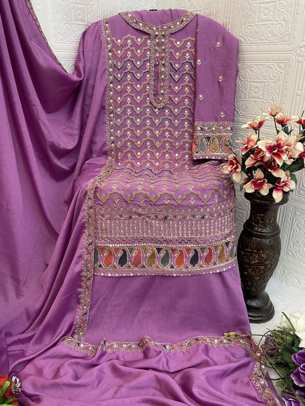 Luxury Chinon Embroidery Dress