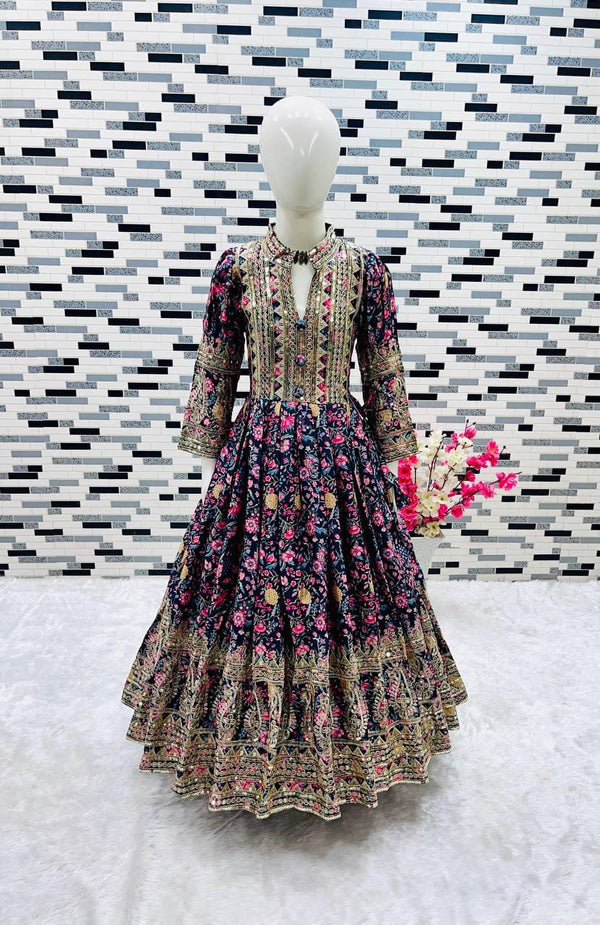 Heavy Chinon Silk Gown With Dupatta