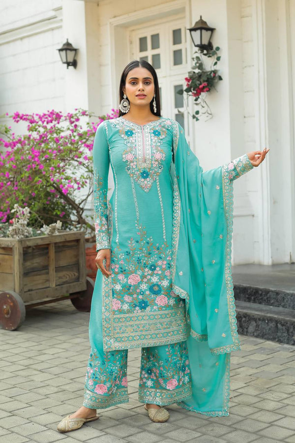 Stylish 3-Piece Set with Dupatta and Bottom