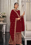 Georgette Sequin Embroidered Plazo Suit