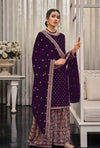 Georgette Sequin Embroidered Plazo Suit