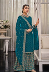 Georgette Sequin Embroidered Plazo Suit