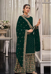 Georgette Sequin Embroidered Plazo Suit