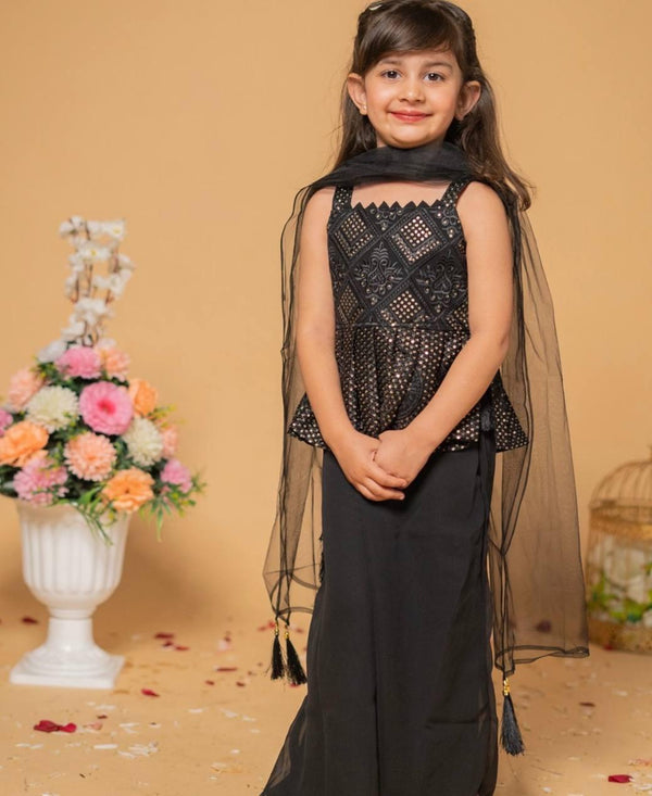 Kid's Heavy Sequin Embroidery Ensemble – Ready to Wear
