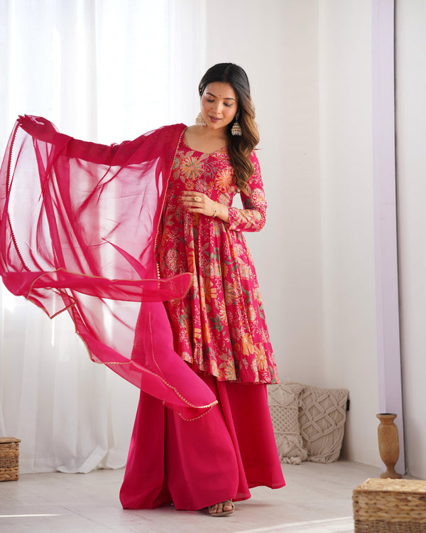 Gorgeous Printed Palazzo Suit With Dupatta