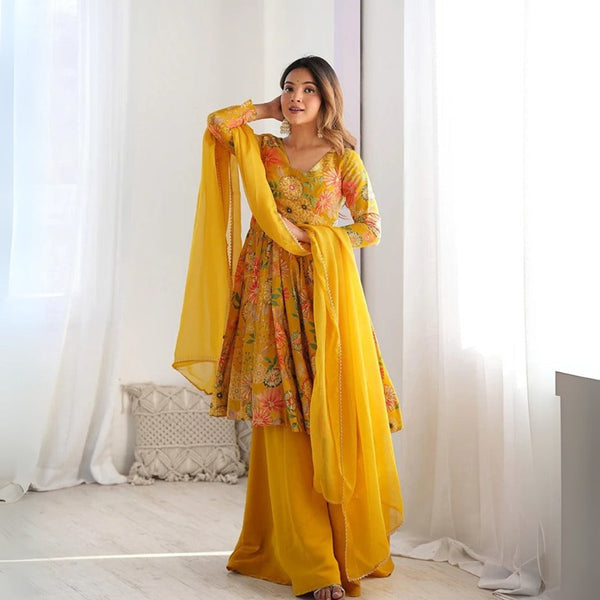 Gorgeous Printed Palazzo Suit With Dupatta