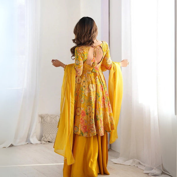 Gorgeous Printed Palazzo Suit With Dupatta