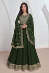 Premium Vichitra Sequin Embroidered Work Anarkali Suit