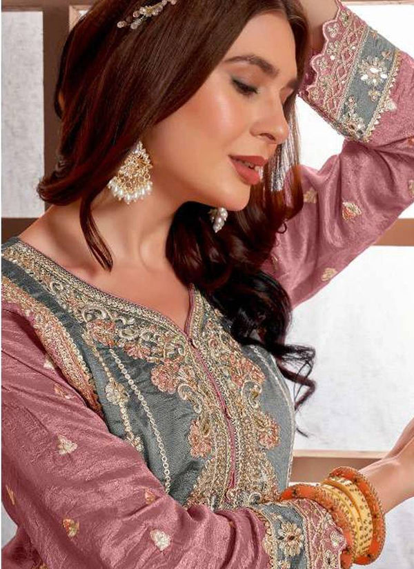 Premium Embroidered Straight Cut Trouser Suit