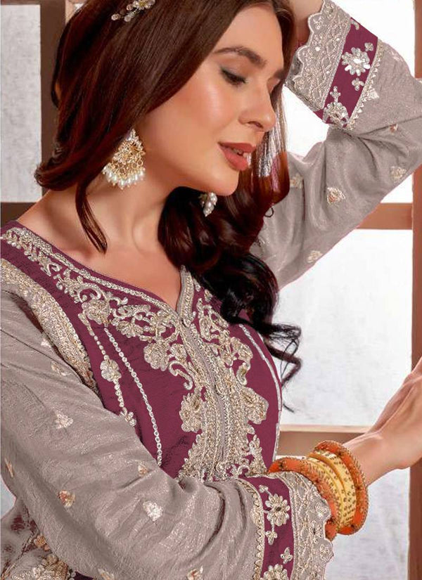 Premium Embroidered Straight Cut Trouser Suit