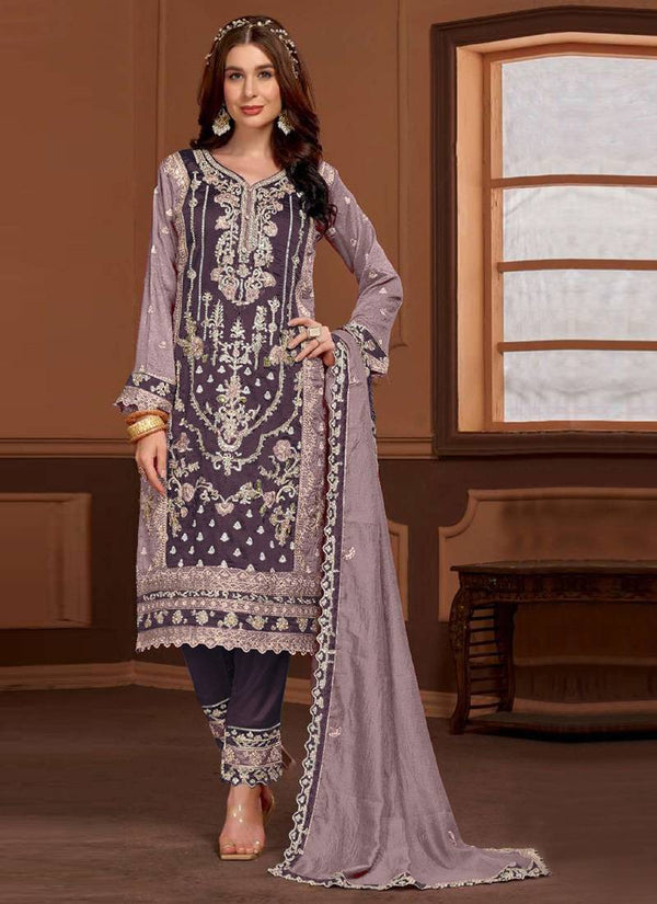 Premium Embroidered Straight Cut Trouser Suit