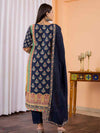 Floral Embroidered Regular Maslin Fabric Suit