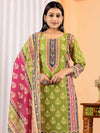 Floral Embroidered Regular Maslin Fabric Suit