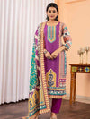 Floral Embroidered Regular Maslin Fabric Suit