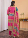 Floral Embroidered Regular Maslin Fabric Suit