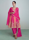 Silk Embroidered Peplum Punjabi Style gown