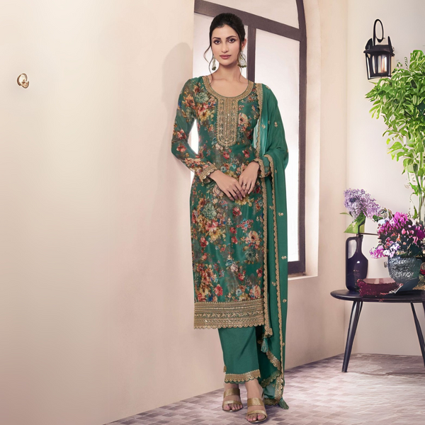 Elegance Redefined: Heavy Chinon & Santoon Silk Kurta Set