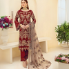 Regal Elegance: Embroidered Georgette Suit with Zarkan Sequence Work