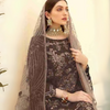 Regal Elegance: Embroidered Georgette Suit with Zarkan Sequence Work