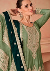 Real Chinon Embroidered Zari Work Suit