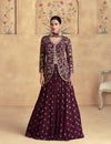Embroidered Chinnon Silk Wedding Style Dori Work Gown
