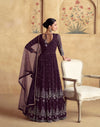 Embroidered Chinnon Silk Wedding Style Dori Work Gown