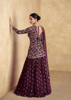 Embroidered Chinnon Silk Wedding Style Dori Work Gown