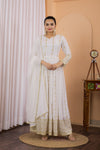 Festival Special White Gown & Dupatta Set