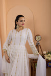 Festival Special White Gown & Dupatta Set