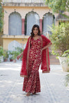 Zari Weaving Jacquard Festival Wear Sharara Suit