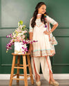Cream White Punjabi Dhoti Suit for Girls