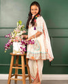 Cream White Punjabi Dhoti Suit for Girls