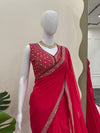Designer Faux Georgette Saree with Blouse