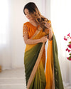 Elegant Chinon Silk Saree Set