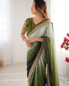Elegant Chinon Silk Saree Set