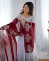 Luxury Party WearWhite Gown with Dupatta