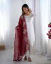 Luxury Party WearWhite Gown with Dupatta