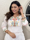 Women’s Cotton Embroidered 3-Piece Suit with Khatli Handwork
