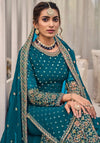 Georgette Sequin Embroidered Plazo Suit