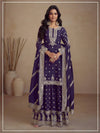 Embroidered Chinon Silk Salwar Suit