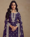 Embroidered Chinon Silk Salwar Suit