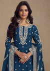 Embroidered Chinon Silk Salwar Suit