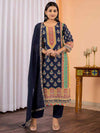 Floral Embroidered Regular Maslin Fabric Suit