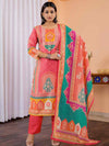 Floral Embroidered Regular Maslin Fabric Suit