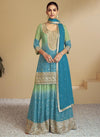 Chinnon Zari Embroidered Straight Cut Palazzo Suit