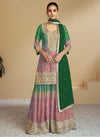 Chinnon Zari Embroidered Straight Cut Palazzo Suit