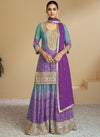 Chinnon Zari Embroidered Straight Cut Palazzo Suit