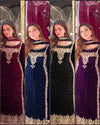 Premium Party Wear Viscose Velvet Designer Dress